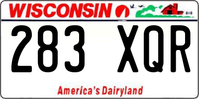 WI license plate 283XQR
