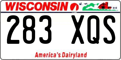 WI license plate 283XQS