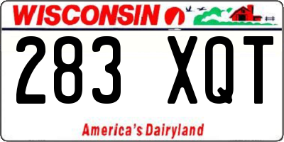 WI license plate 283XQT
