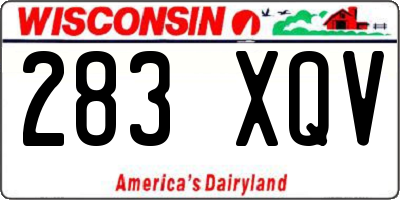 WI license plate 283XQV