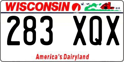 WI license plate 283XQX