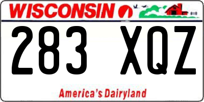 WI license plate 283XQZ