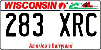 WI license plate 283XRC