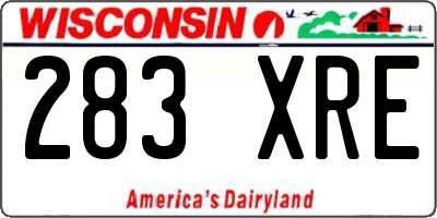 WI license plate 283XRE