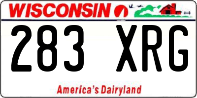 WI license plate 283XRG