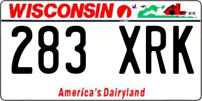 WI license plate 283XRK
