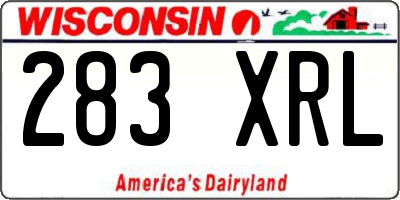 WI license plate 283XRL