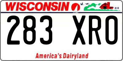 WI license plate 283XRO