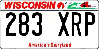 WI license plate 283XRP