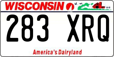 WI license plate 283XRQ