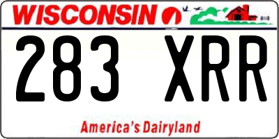WI license plate 283XRR