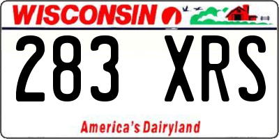 WI license plate 283XRS