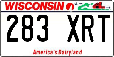 WI license plate 283XRT