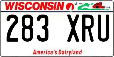 WI license plate 283XRU