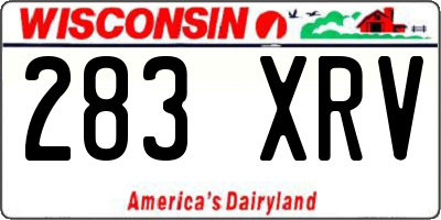 WI license plate 283XRV