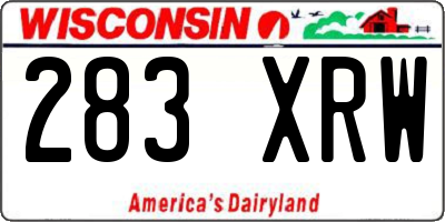 WI license plate 283XRW