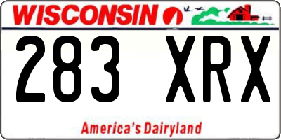 WI license plate 283XRX