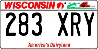 WI license plate 283XRY