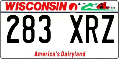 WI license plate 283XRZ