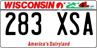 WI license plate 283XSA