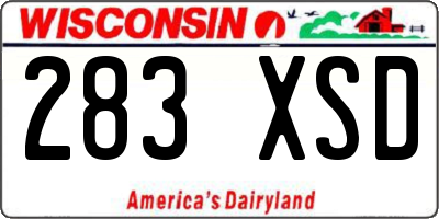 WI license plate 283XSD