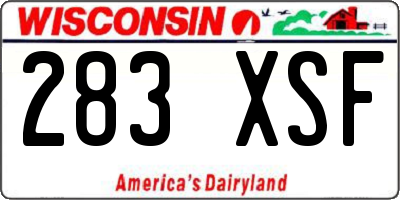 WI license plate 283XSF