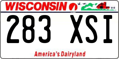 WI license plate 283XSI