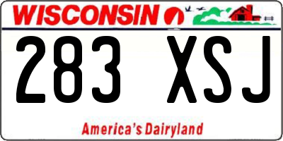 WI license plate 283XSJ