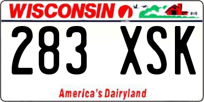 WI license plate 283XSK