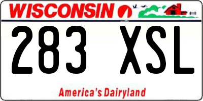 WI license plate 283XSL