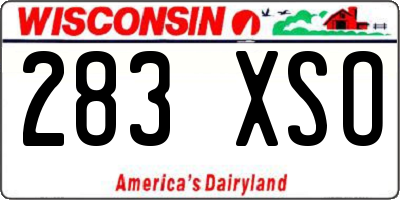 WI license plate 283XSO