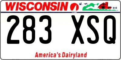 WI license plate 283XSQ