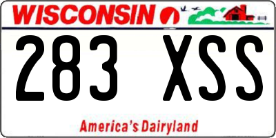 WI license plate 283XSS