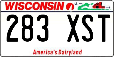 WI license plate 283XST