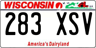 WI license plate 283XSV