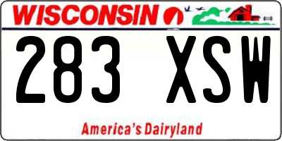 WI license plate 283XSW