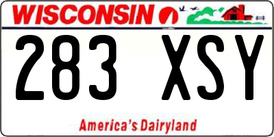WI license plate 283XSY