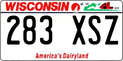 WI license plate 283XSZ
