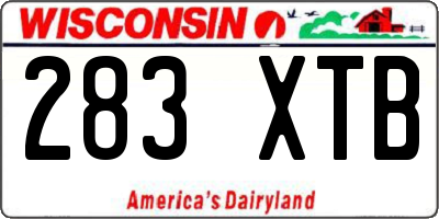 WI license plate 283XTB