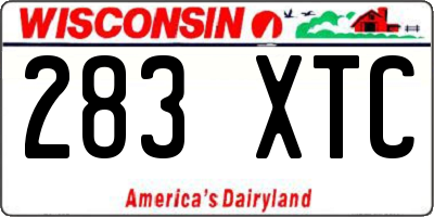 WI license plate 283XTC
