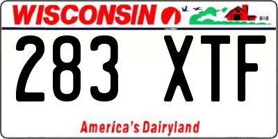 WI license plate 283XTF