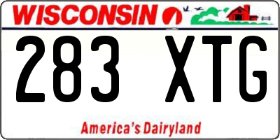 WI license plate 283XTG