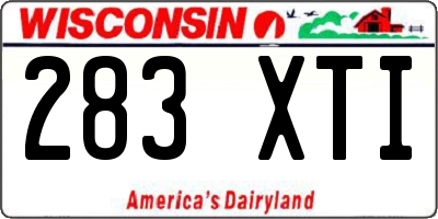 WI license plate 283XTI