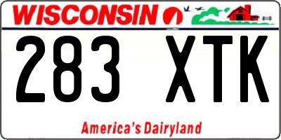 WI license plate 283XTK