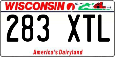 WI license plate 283XTL