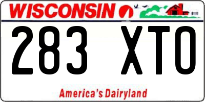 WI license plate 283XTO
