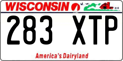 WI license plate 283XTP