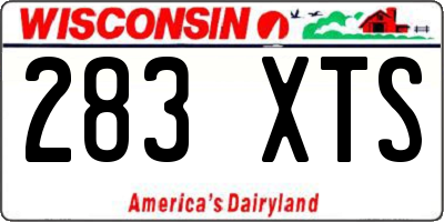 WI license plate 283XTS