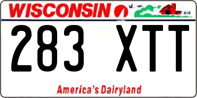 WI license plate 283XTT