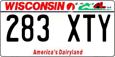 WI license plate 283XTY